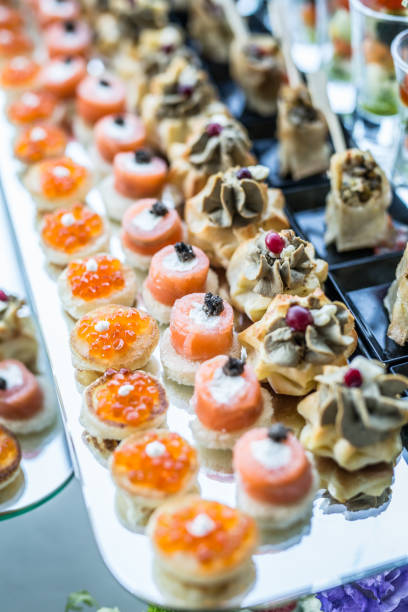 istock Assortment of canapes. Banquet service. 1337391957