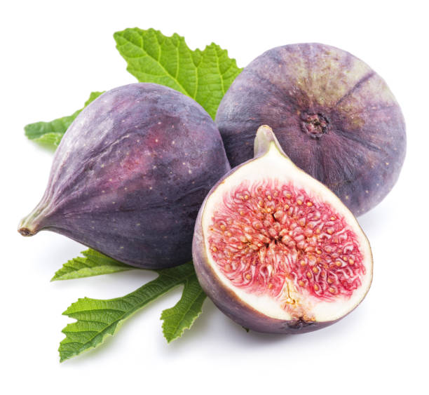 istock Ripe fig fruits on the white background. 1337392063
