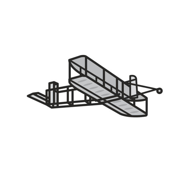 Wright Flyer isolated vector illustration Wright Flyer airplane from 1903 isolated vector illustration for Wright Brothers Day on December 17 wright brothers stock illustrations