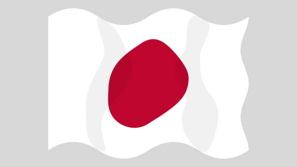 ilustrações de stock, clip art, desenhos animados e ícones de flying flag of japan. - japan flag japanese flag white