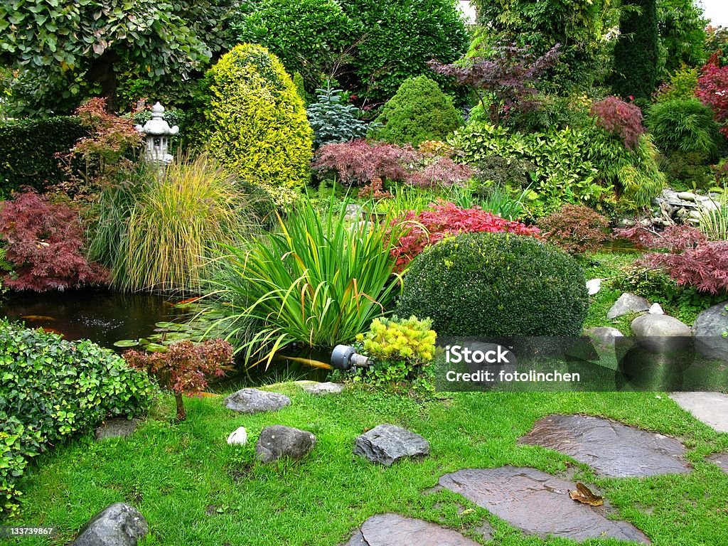 Japanischer Garten - Lizenzfrei Hausgarten Stock-Foto