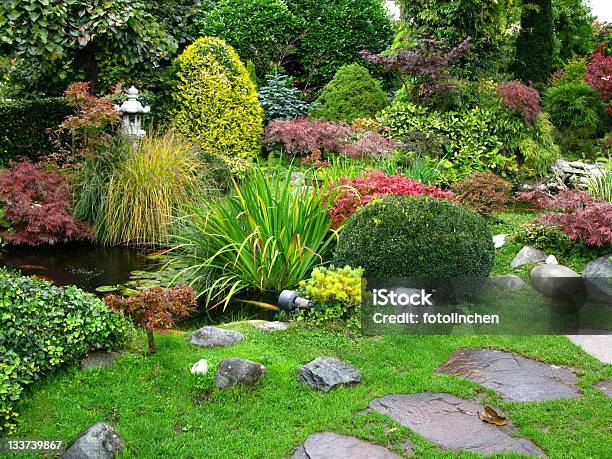 Japanischer Garten Stockfoto und mehr Bilder von Hausgarten - Hausgarten, Landschaft, Wassergarten