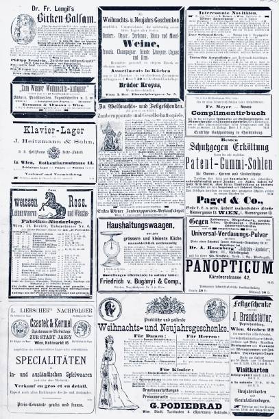 istock Ads page in an Austrian magazine of 1876 1337401936