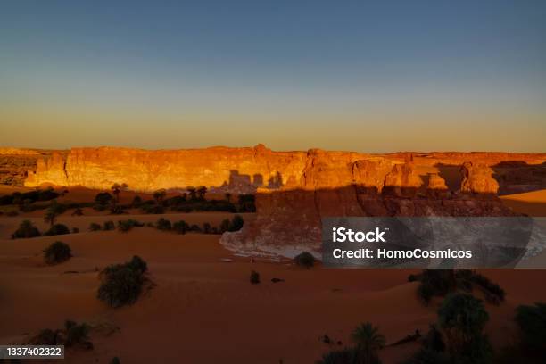 Sunrise At Sandstone Formation In The Sahara Desert Near Yoa Lake Group Of Ounianga Kebir Ennedi Chad Stock Photo - Download Image Now