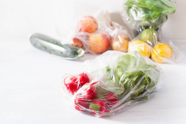 istock single use plastic waste issue. fruits and vegetables in plastic bags 1337403575