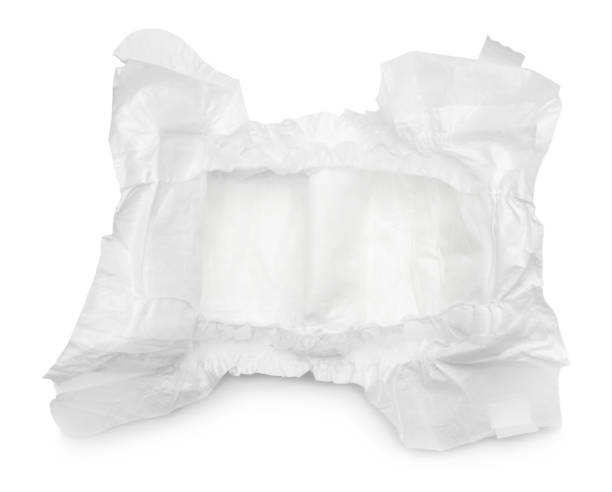 istock Baby diaper isolated on white, top view 1337404944