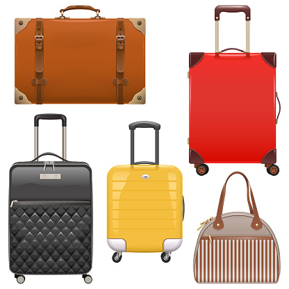 Vector Baggage Icons isolated on white background