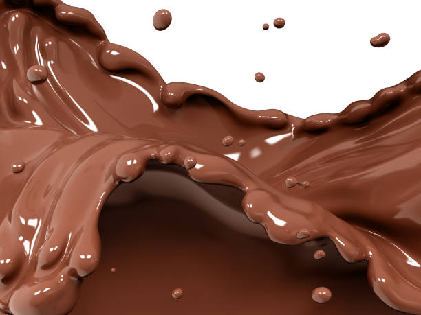 istock Chocolate splash, food and drink illustration, wave chocolate background, 3d rendering 1337406283