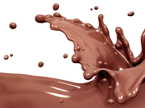 istock Chocolate splash, food and drink illustration, wave of chocolate background, 3d rendering 1337406300