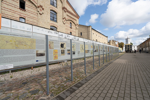 Fragment of the Berlin Wall in a public park in Koblenz, Germany.