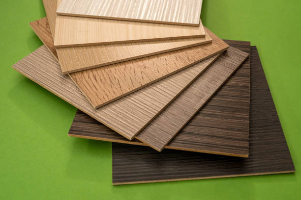 istock Vinyl sampler for furniture texture and pattern isolated on green 1337412701