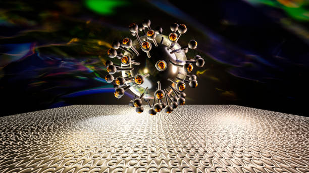 istock Spike protein projections of a new coronavirus (COVID-19) and the human genome code 1337413600