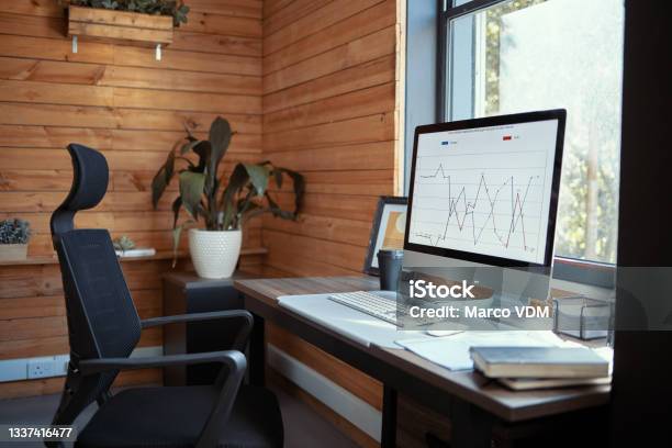 Shot Of Furniture And Technology In An Empty Office During The Day Stock Photo - Download Image Now