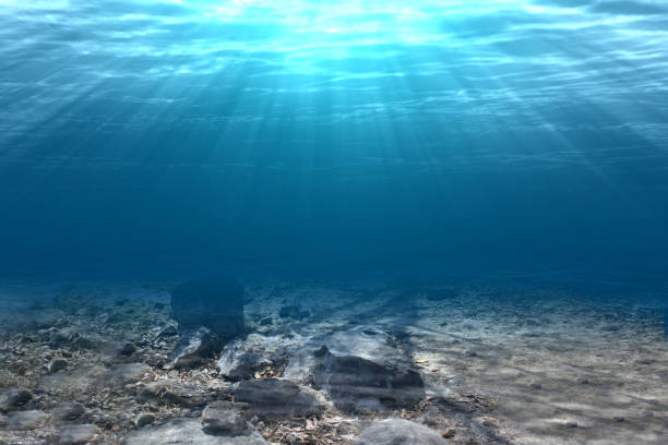 istock Underwater view of blue water 1337416787