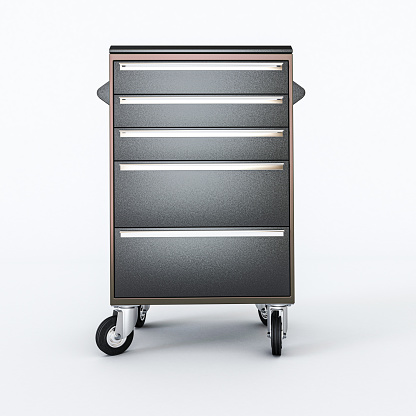 tool trolley isolated on white background 3d illustration