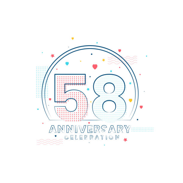 58 years Anniversary celebration, Modern 58 Anniversary design
