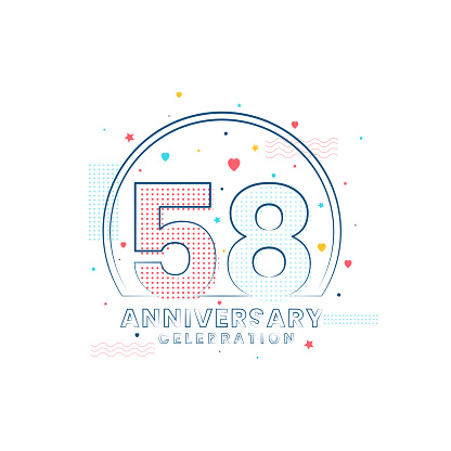 58 years Anniversary celebration, Modern 58 Anniversary design