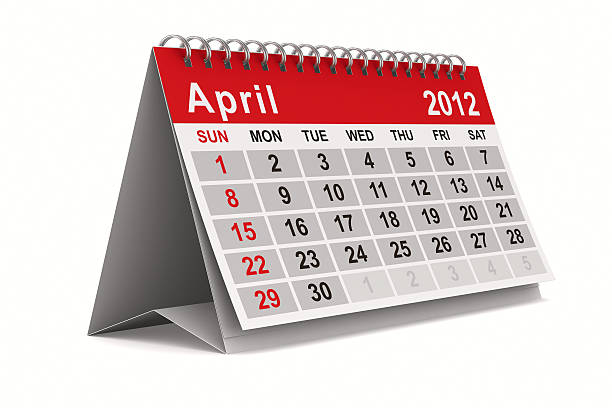 2012 年カレンダーます。4 月です。絶縁 3 d 画像 - april 2012 calendar year ストックフォトと画像