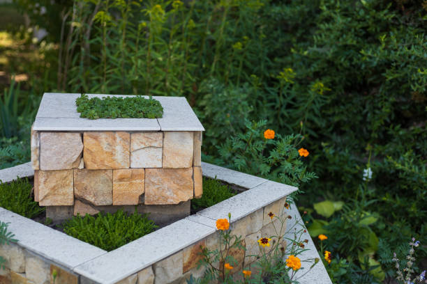 istock Beautiful flower bed with greenery in urban environment. 1337419824