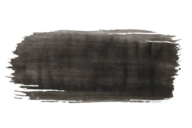istock Texture trace from a brush with paint on a white background, isolated. Graphic resource 1337419903