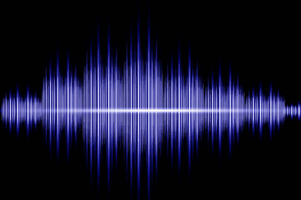 istock Imitation of a sound wave on a black background 1337424029