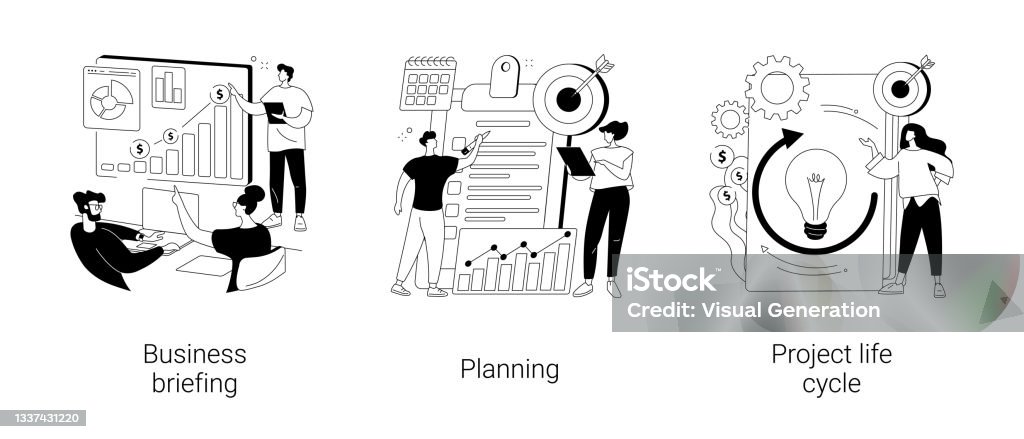 Project Management Abstract Graphics Project Management Abstract Concept Vector Illustrations Stock ...