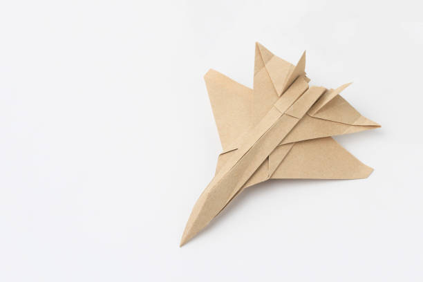 istock Origami paper airplane mockup. Selective focus. 1337432481