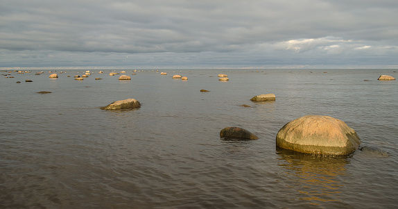 Big stones on the seashore by the Baltic Sea