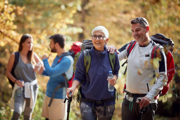 istock An elderly couple taking a break from hiking 1337433584