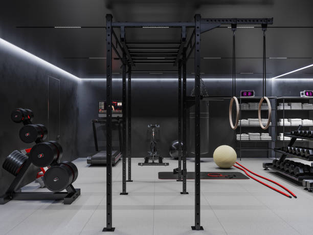 istock gym interior in black color 3d illustration 1337434291
