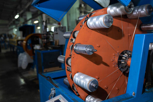 istock professional fiber optic cable making machine, high voltage cable factory. 1337435386