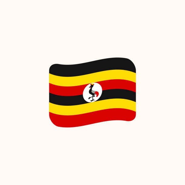 Flag of Uganda vector. Isolated Ugandan Flag waving flag flat – Vector Flag of Uganda vector. Isolated Ugandan Flag waving flag flat – Vector rothschild giraffe stock illustrations