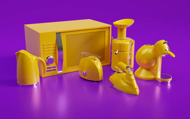 Orange Appliances Isolated on Purple background
