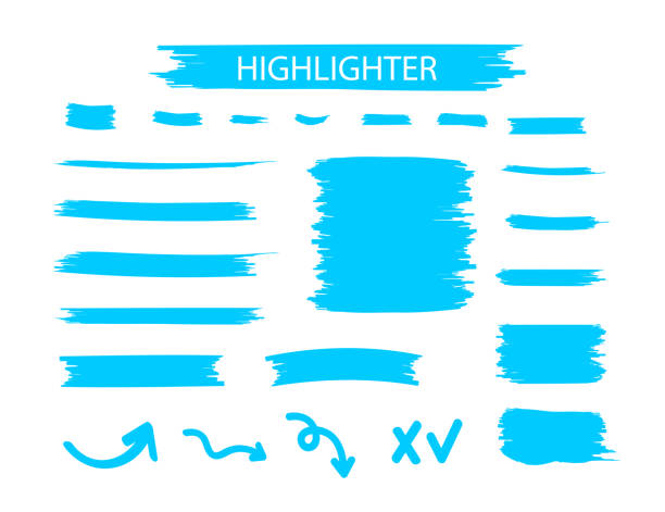 Blue Highlighter Marker Strokes. Yellow watercolor hand drawn highlight set Blue Highlighter Marker Strokes. Yellow watercolor hand drawn highlight set. 11321 stock illustrations