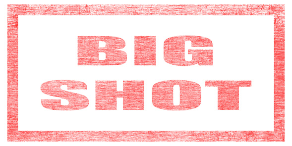 Red stamp on a white background, isolated. Lettering or text: BIG SHOT