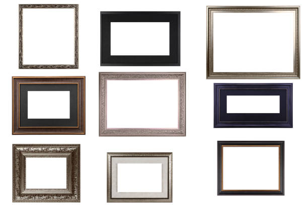 istock Collection of various antique frames on white background 1337436878