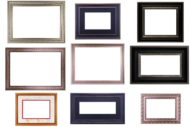 istock Collection of various antique frames on white background 1337436911