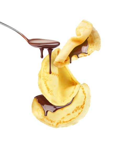 istock pancakes with chocolate on a white plate 1337438076
