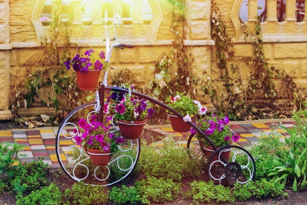 istock Blooming flower beds in the park in summer. Selective focus. 1337443904