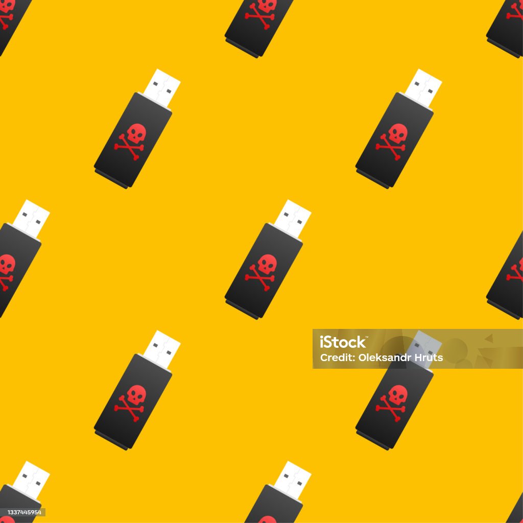 Vector Usb Protection Bundle Computer Virus On Usb Flash Card Pattern Virus Protection Vector Stock ...