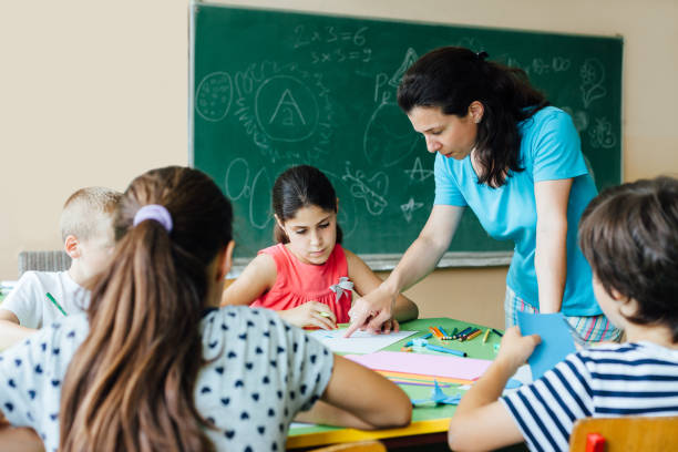 istock Teacher Teaches Children 1337449449