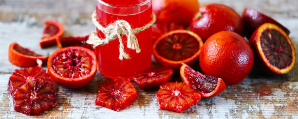 istock Freshly squeezed juice of red orange. 1337451752