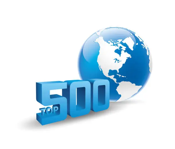 Vector illustration of Global top 500 enterprises