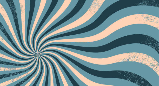 istock grunge background with wavy rays in trendy colors with texture. Retro groovy illustration. Trendy background in boho colors 1337459118