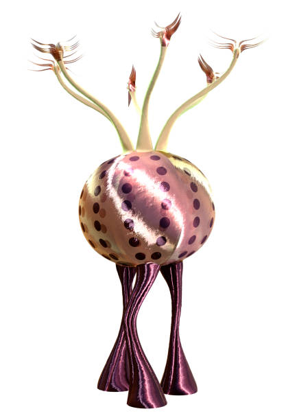 3D rendering of a fantasy alien plant isolated on white background