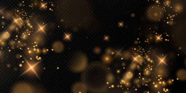 istock Bokeh light lights effect background. Christmas background of shining dust Christmas glowing bokeh confetti and spark overlay texture for your design 1337462272