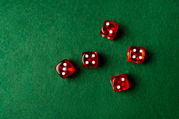 istock casino dice, top view, number six, background 1337462737