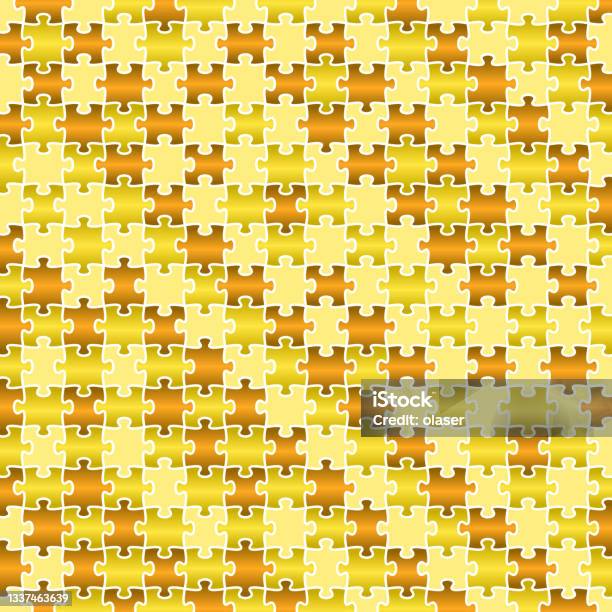 Semi Random Puzzle Pattern Yellow Golden Colors Stock Illustration ...