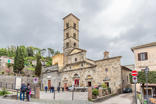 Bolsena, Viterbo, Italy, April 2019: The Cathedral of Santa Caterina in Bolsena, Lazio, Italy