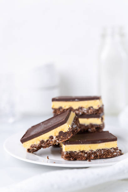 istock A stack of Nanaimo bars - a traditional Canadian dessert 1337465037